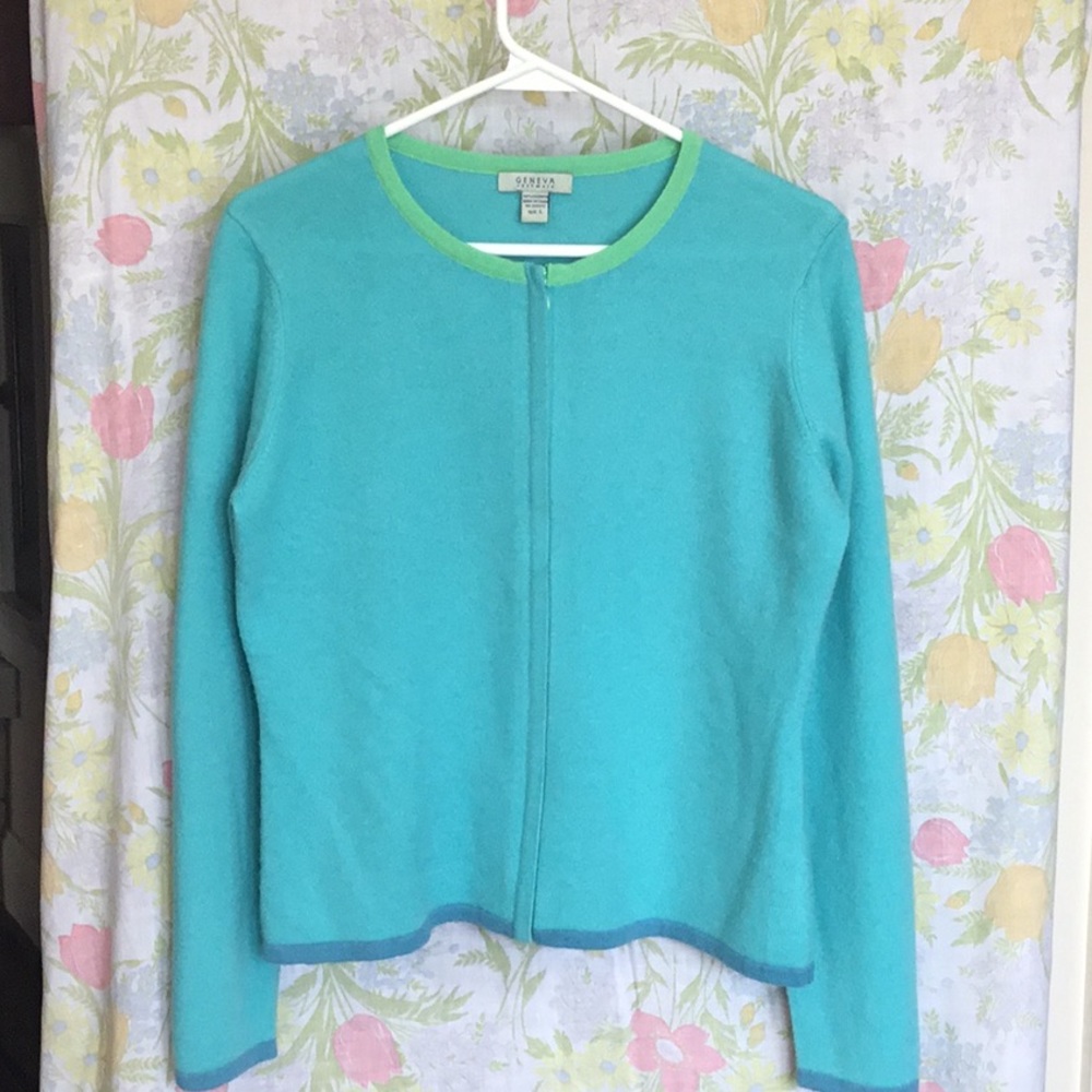 Cashmere cardigan is a burst of spring color!